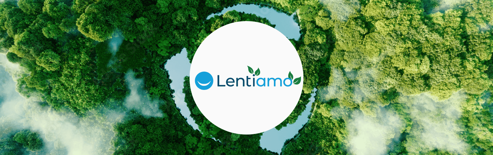 Logo Lentiamo w zielonym lesie