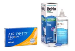 Air Optix Night & Day Aqua (6 soczewek) + ReNu MultiPlus 360 ml z pojemnikiem
