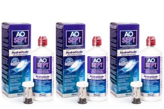 AOSEPT PLUS z Hydraglyde 3 x 360 ml z pojemnikami