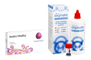 Avaira Vitality (6 soczewek) + Oxynate Peroxide 380 ml z pojemnikiem