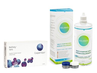 Biofinity Toric (6 soczewek) + Solunate Multi-Purpose 400 ml z pojemnikiem