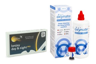Lenjoy Day & Night PRO (6 soczewek) + Oxynate Peroxide 380 ml z etui