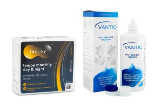 Lenjoy Monthly Day & Night (6 soczewek) + Vantio Multi-Purpose 360 ml z etui