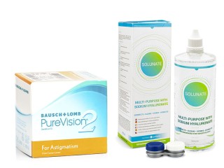 PureVision 2 for Astigmatism (6 soczewek) + Solunate Multi-Purpose 400 ml z pojemnikiem