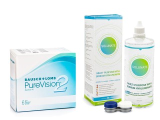 PureVision 2 (6 soczewek) + Solunate Multi-Purpose 400 ml z pojemnikiem