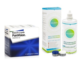 PureVision (6 soczewek) + Solunate Multi-Purpose 400 ml z pojemnikiem